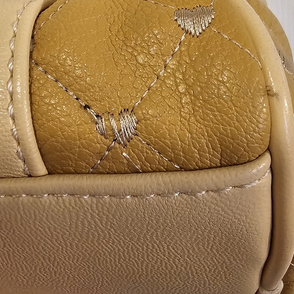 MG Collection EUC Tan Heart Embroidered Crossbody Or Hand Bag - Picture 5 of 16